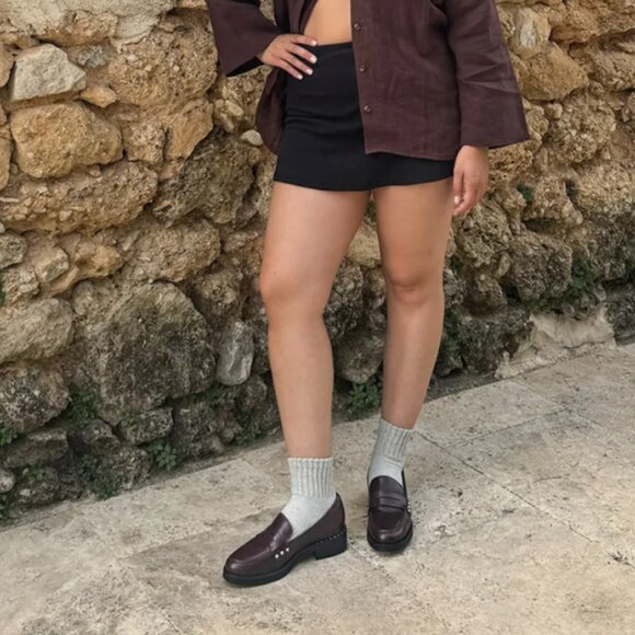 NEW DOLCE VITA Leather Aliane Loafers in mulberry for women 725 3j2 - Picture 6 of 9